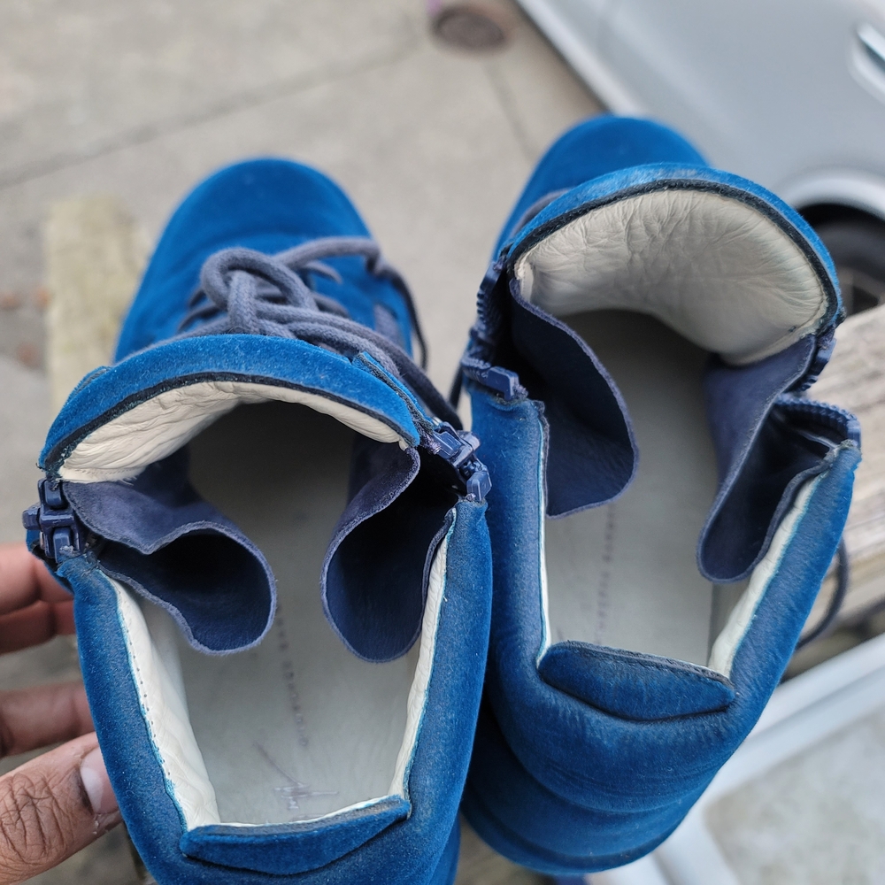 Giuseppe Zanotti Blue Suede High-Top Sneakers